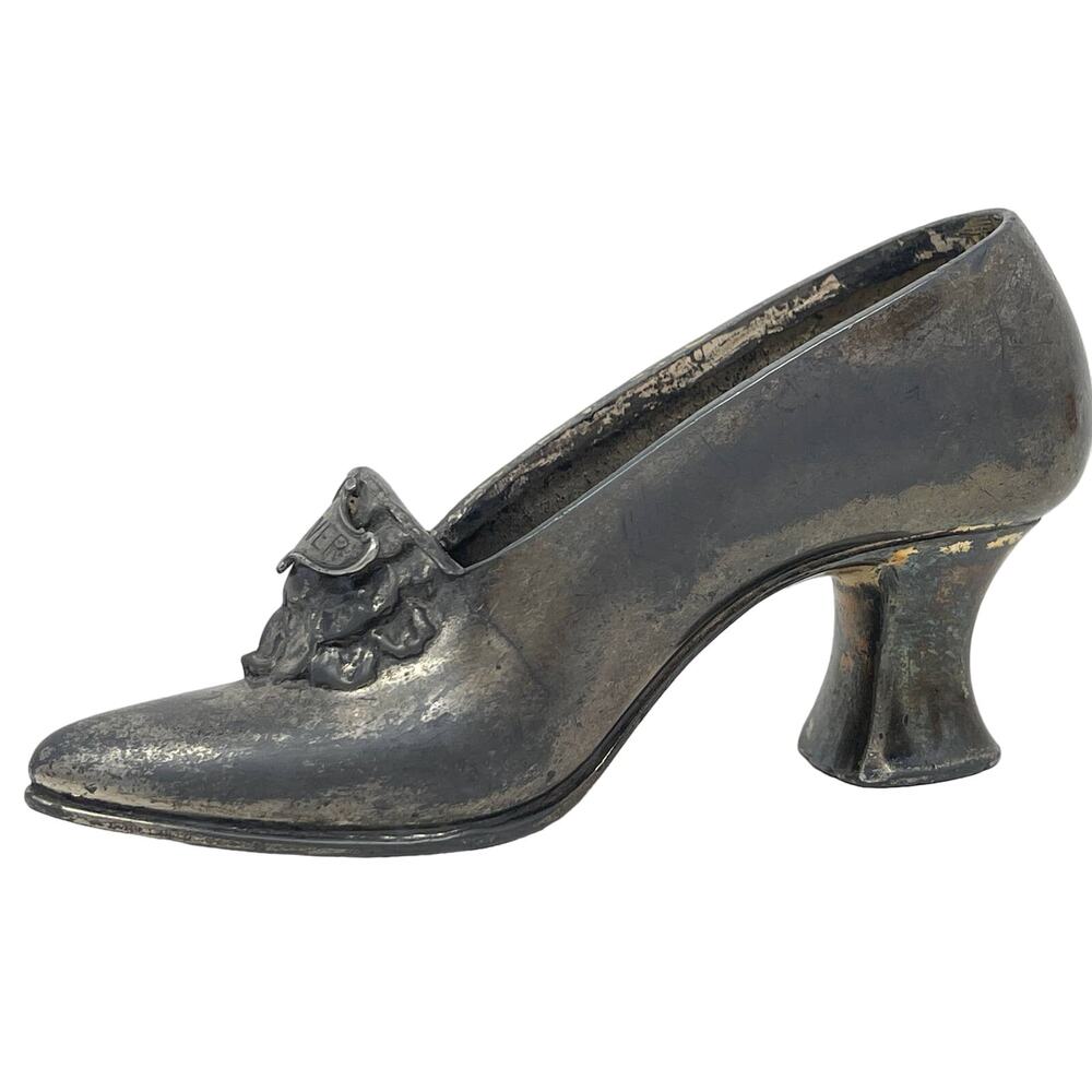 Vintage DENVER COLORADO SILVERPLATE FIGURINE SAMPLE LADIES SHOE STORE SOUVENIR